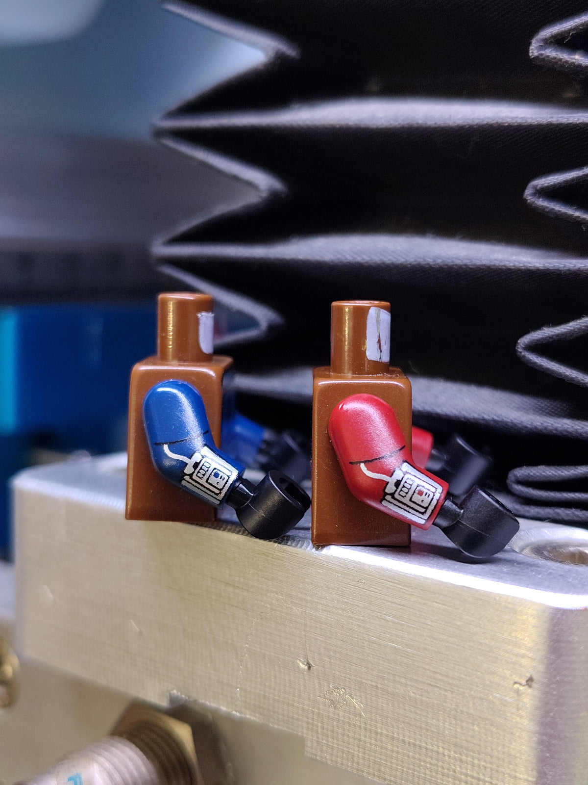 Old Brown Dark Red and Dark Blue Armored Torsos