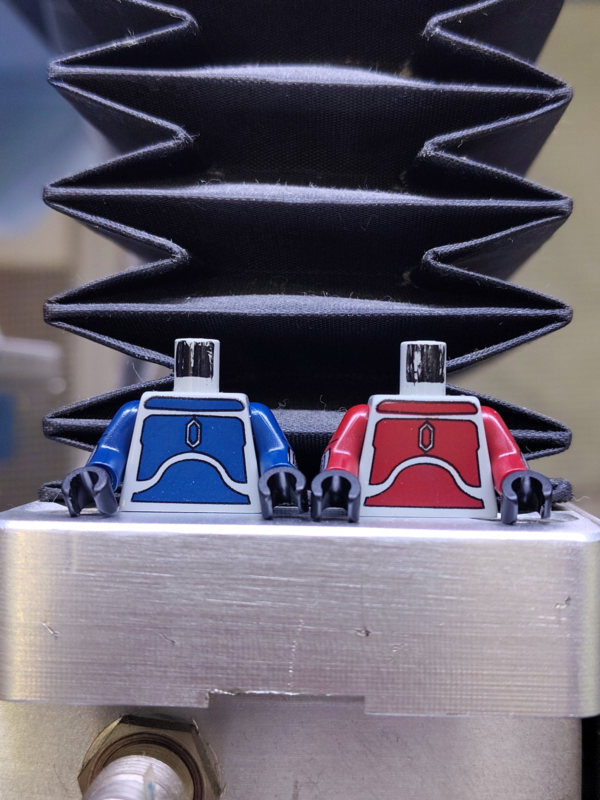 Old Light Gray Dark Red and Dark Blue Armored Torsos